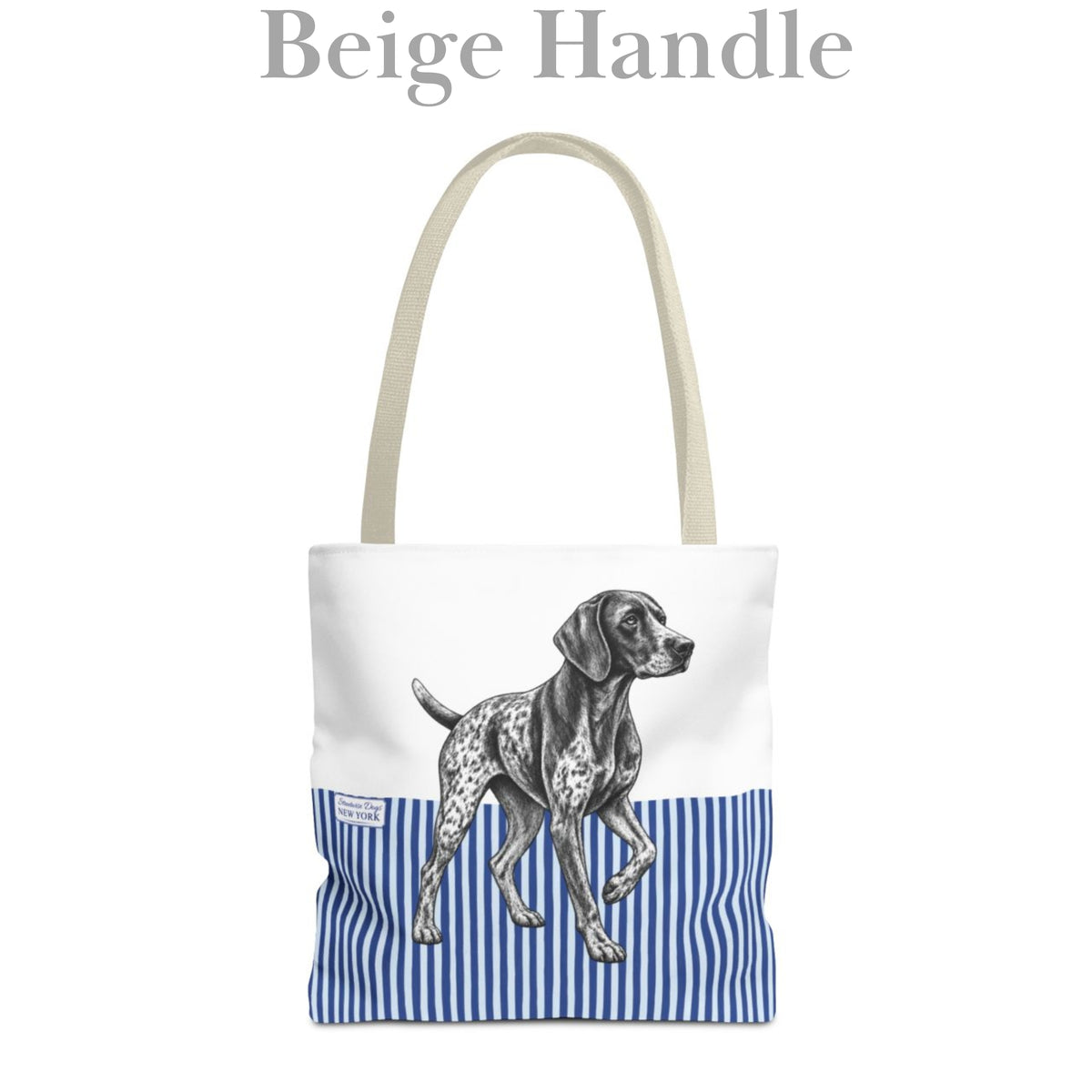German Shorthaired Pointer, Blue Stripe Durable Tote Bag