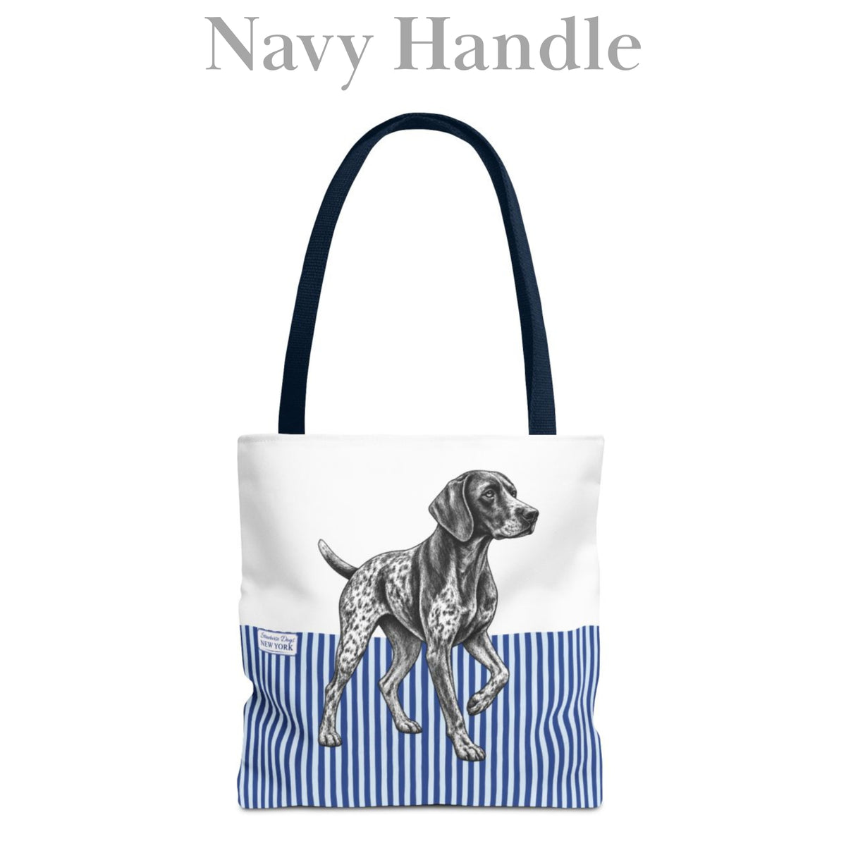 German Shorthaired Pointer, Blue Stripe Durable Tote Bag