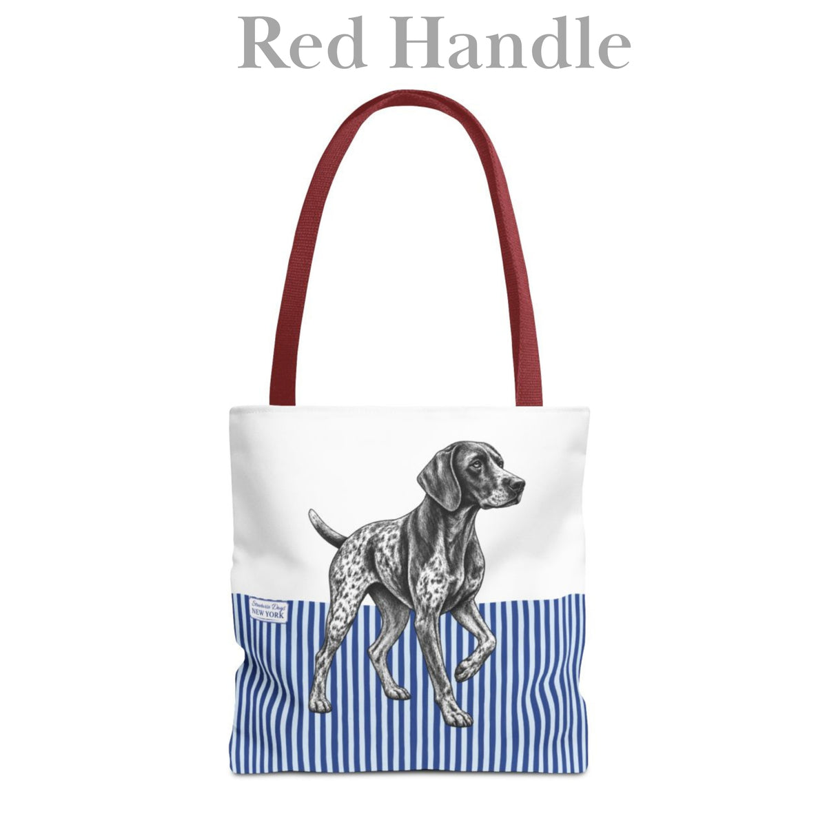 German Shorthaired Pointer, Blue Stripe Durable Tote Bag