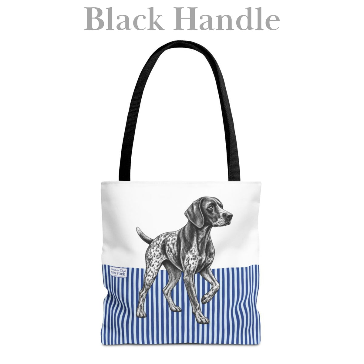 German Shorthaired Pointer, Blue Stripe Durable Tote Bag