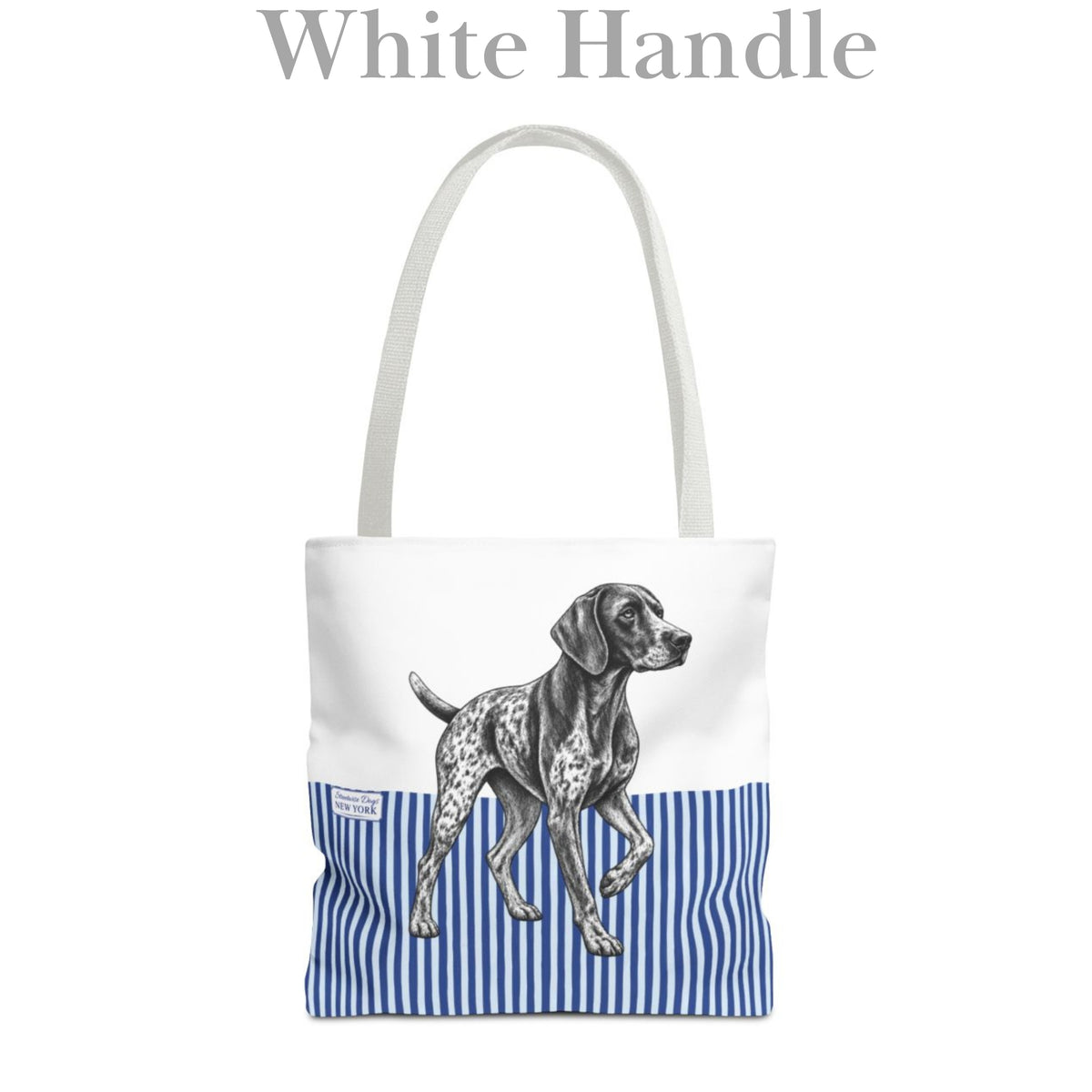 German Shorthaired Pointer, Blue Stripe Durable Tote Bag