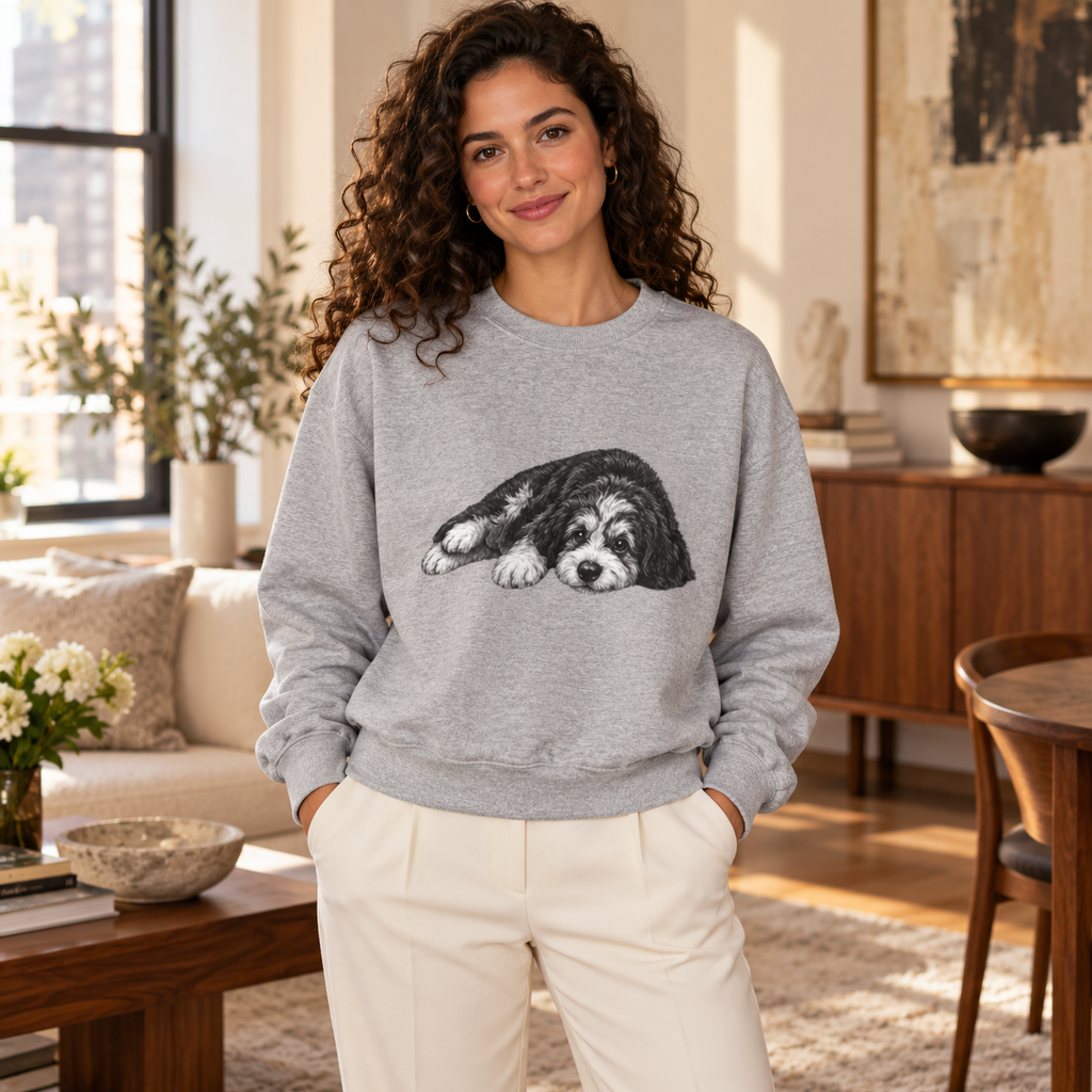 Bernedoodle, Unisex Extra Comfortable Crewneck Sweatshirt