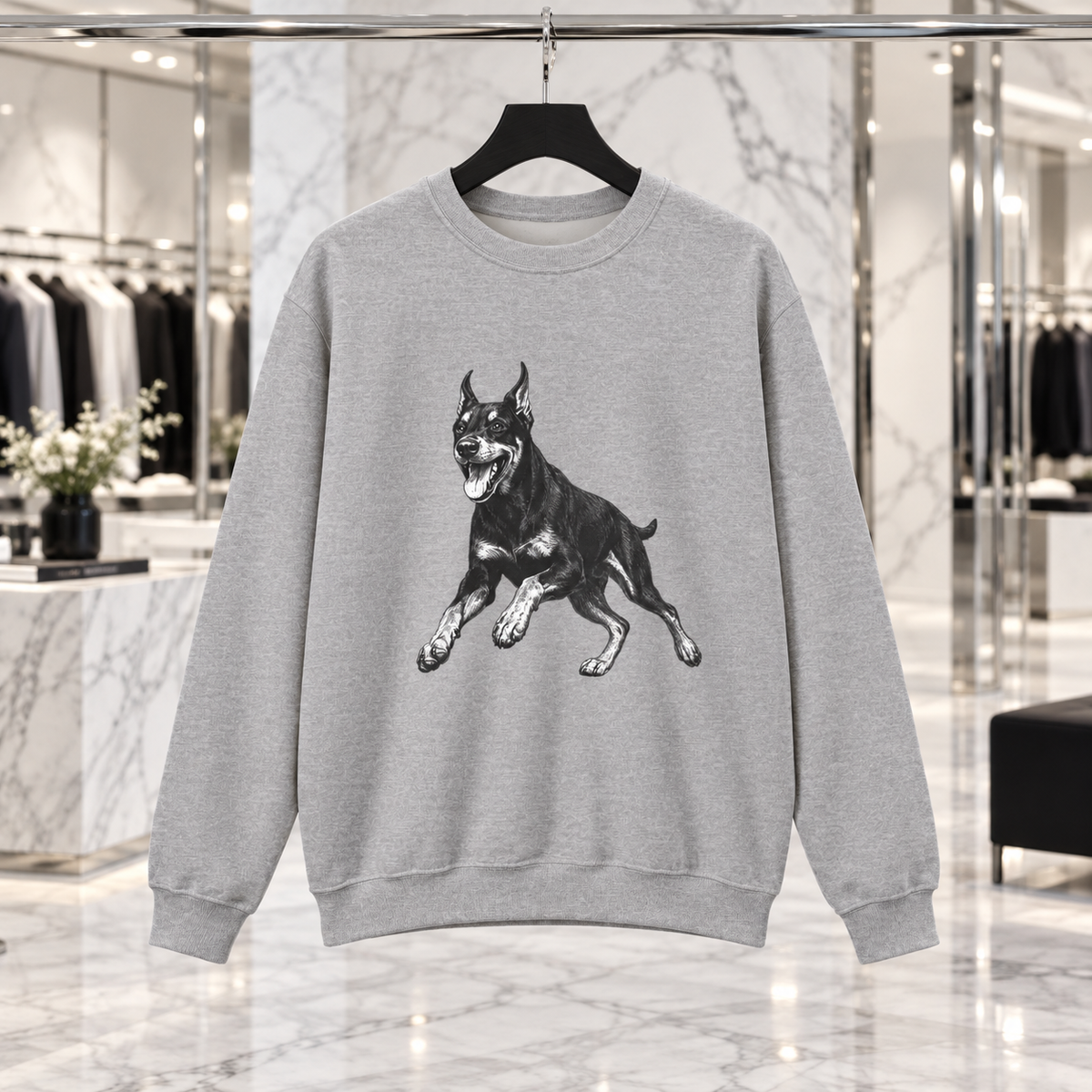 Doberman, Unisex Extra Comfortable Crewneck Sweatshirt