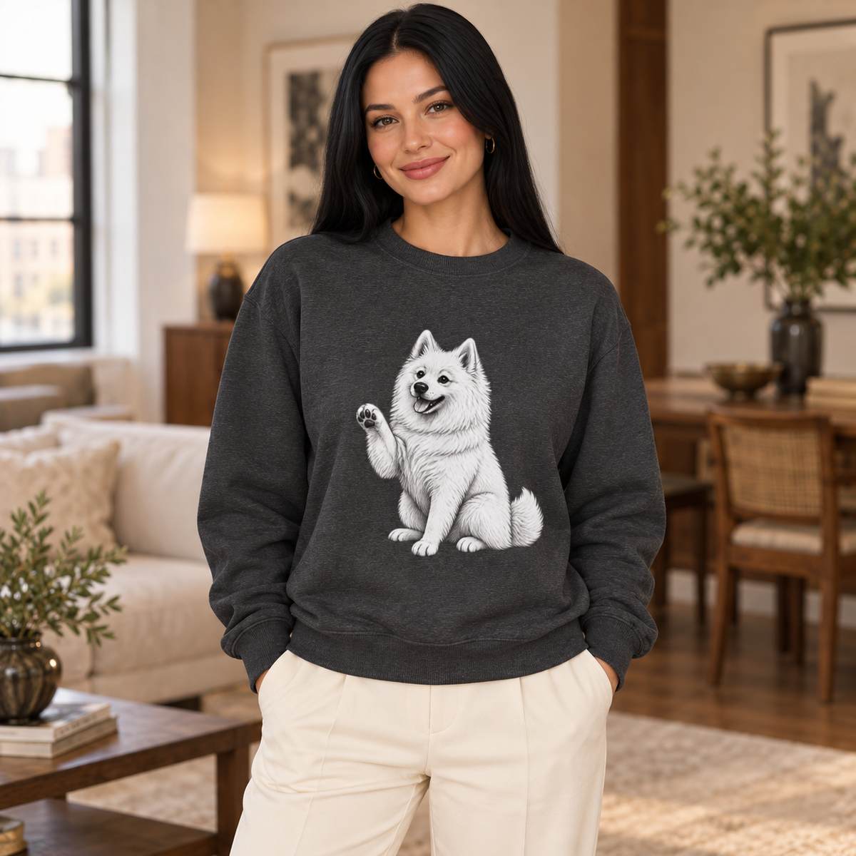 American Eskimo Dog, Unisex Extra Comfortable Crewneck Sweatshirt