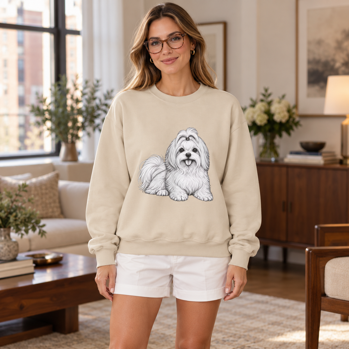 Maltese, Unisex Extra Comfortable Crewneck Sweatshirt
