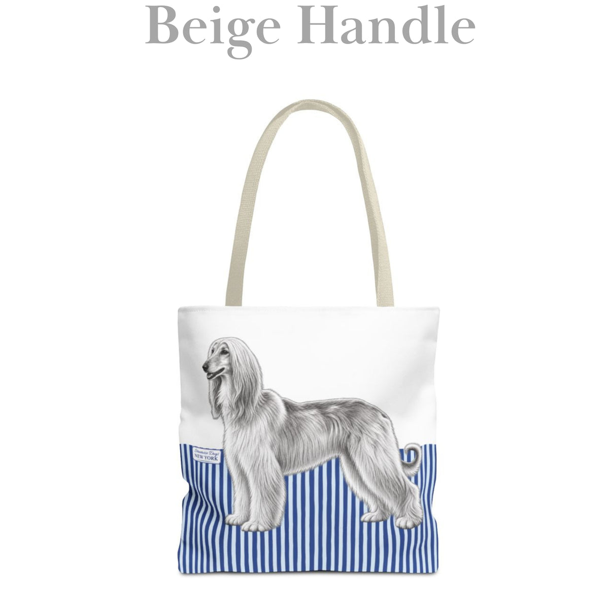 Afghan, Blue Flora & Fauna Durable Tote Bag