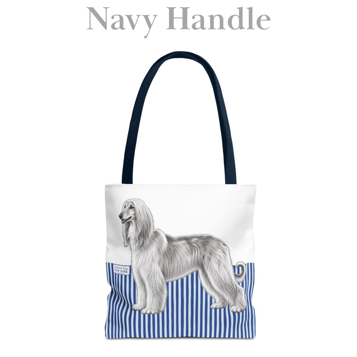 Afghan, Blue Flora & Fauna Durable Tote Bag