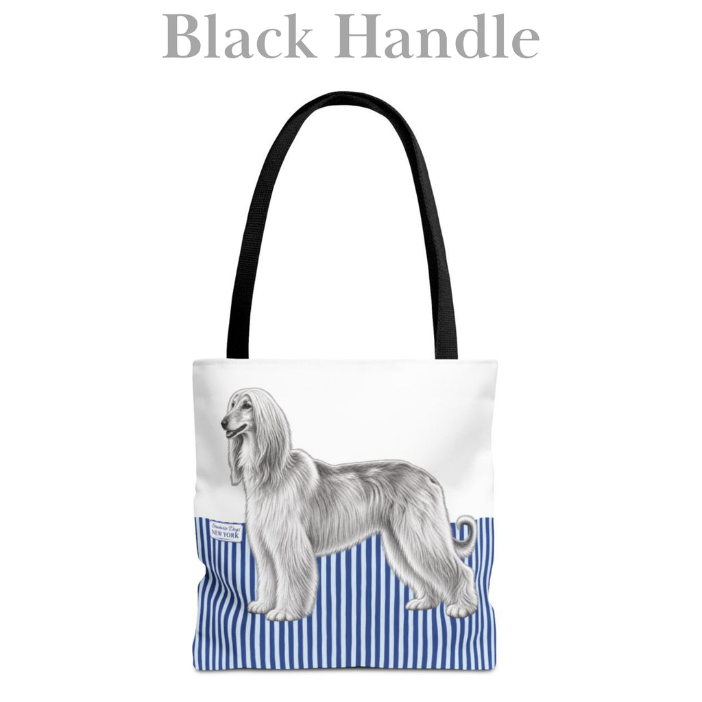 Afghan, Blue Flora & Fauna Durable Tote Bag