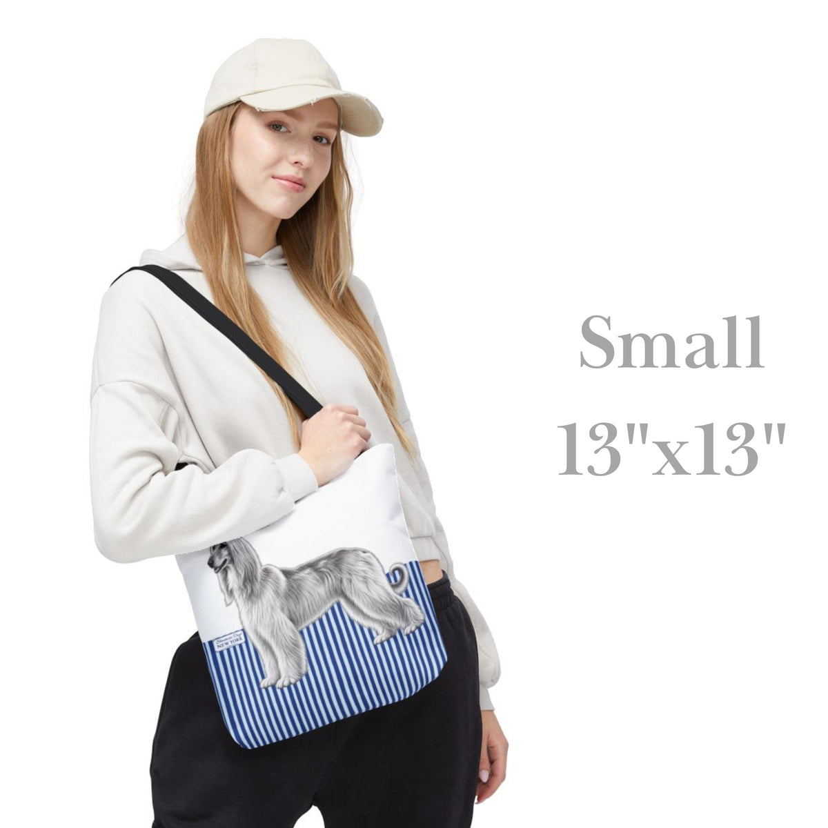 Afghan, Blue Flora & Fauna Durable Tote Bag
