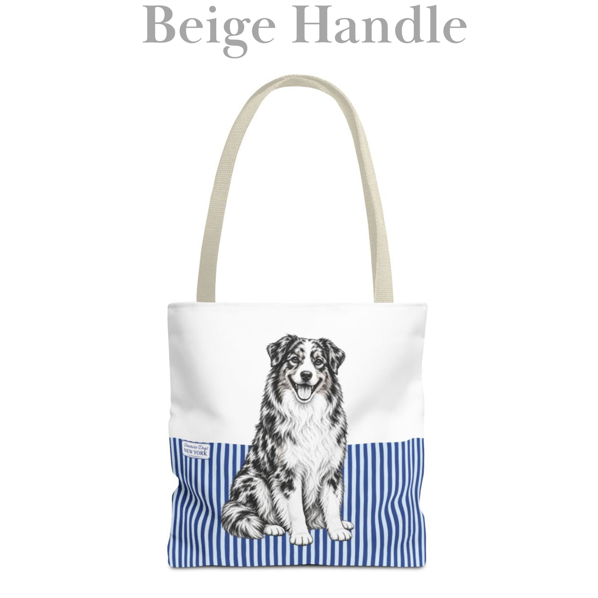Australian Shepherd, Blue Stripe Durable Tote Bag