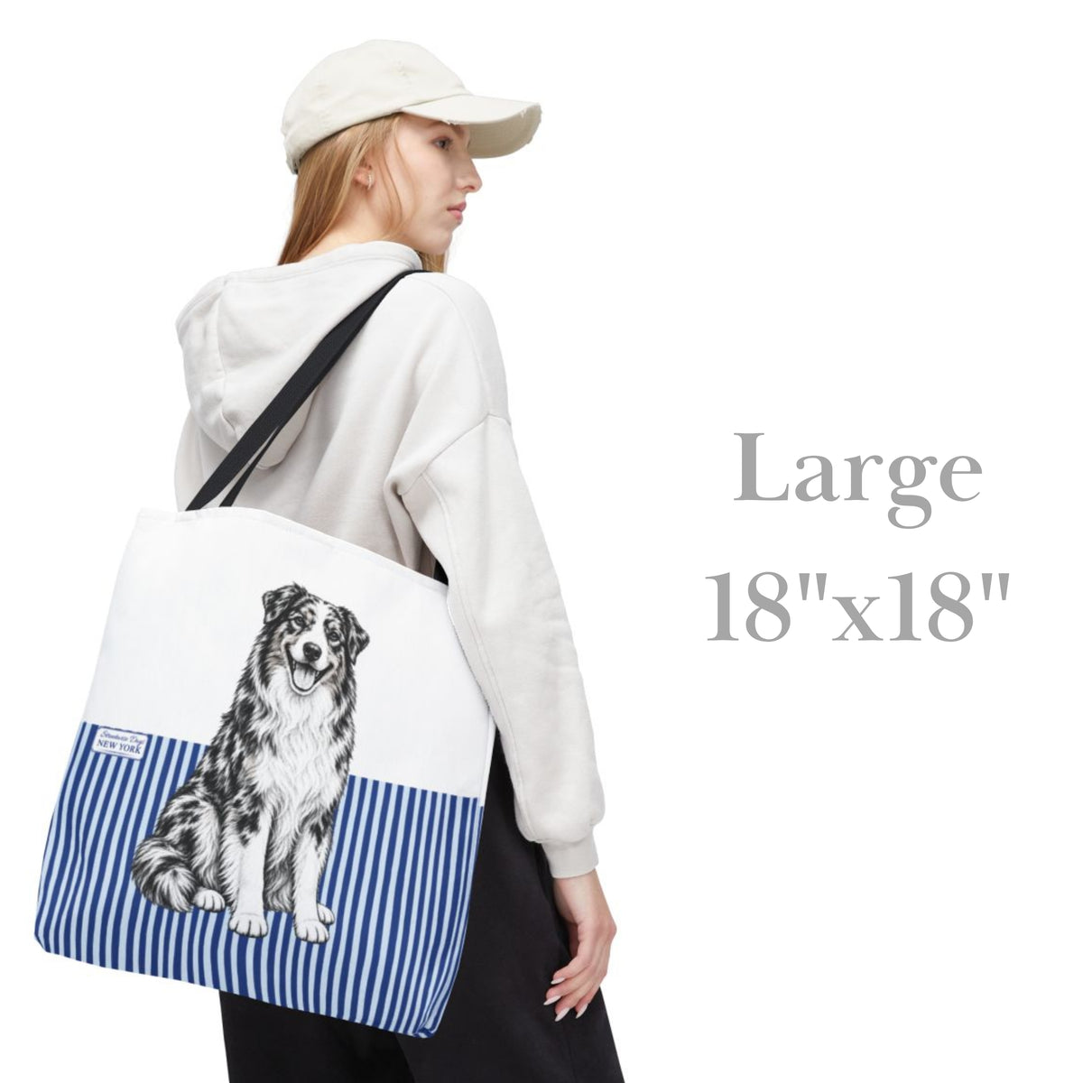Australian Shepherd, Blue Stripe Durable Tote Bag