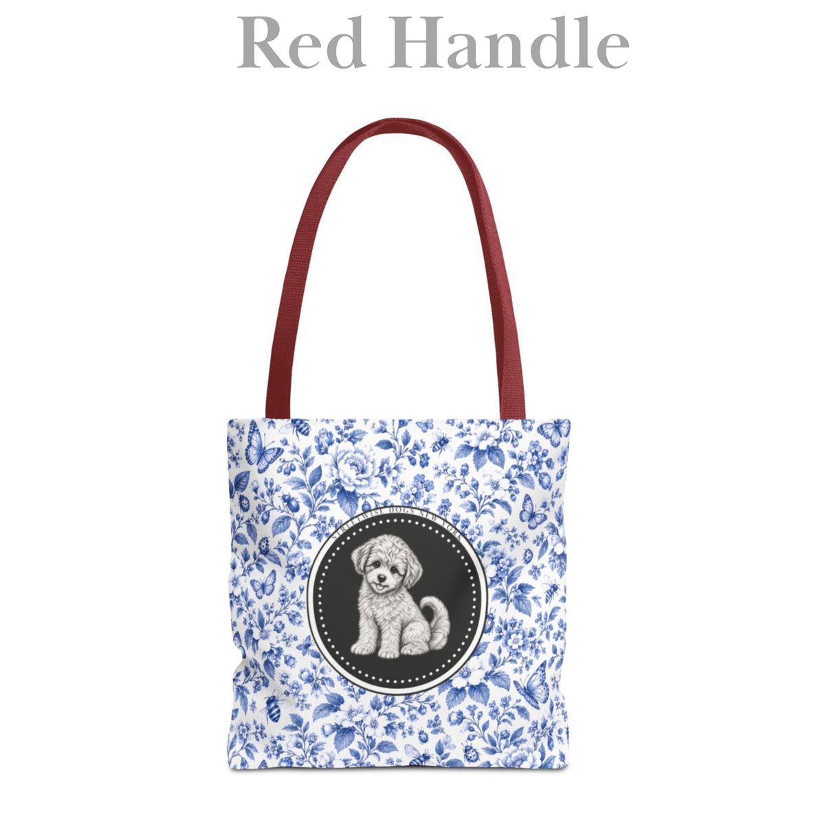 Cavapoo, Blue Flora & Fauna Durable Tote Bag
