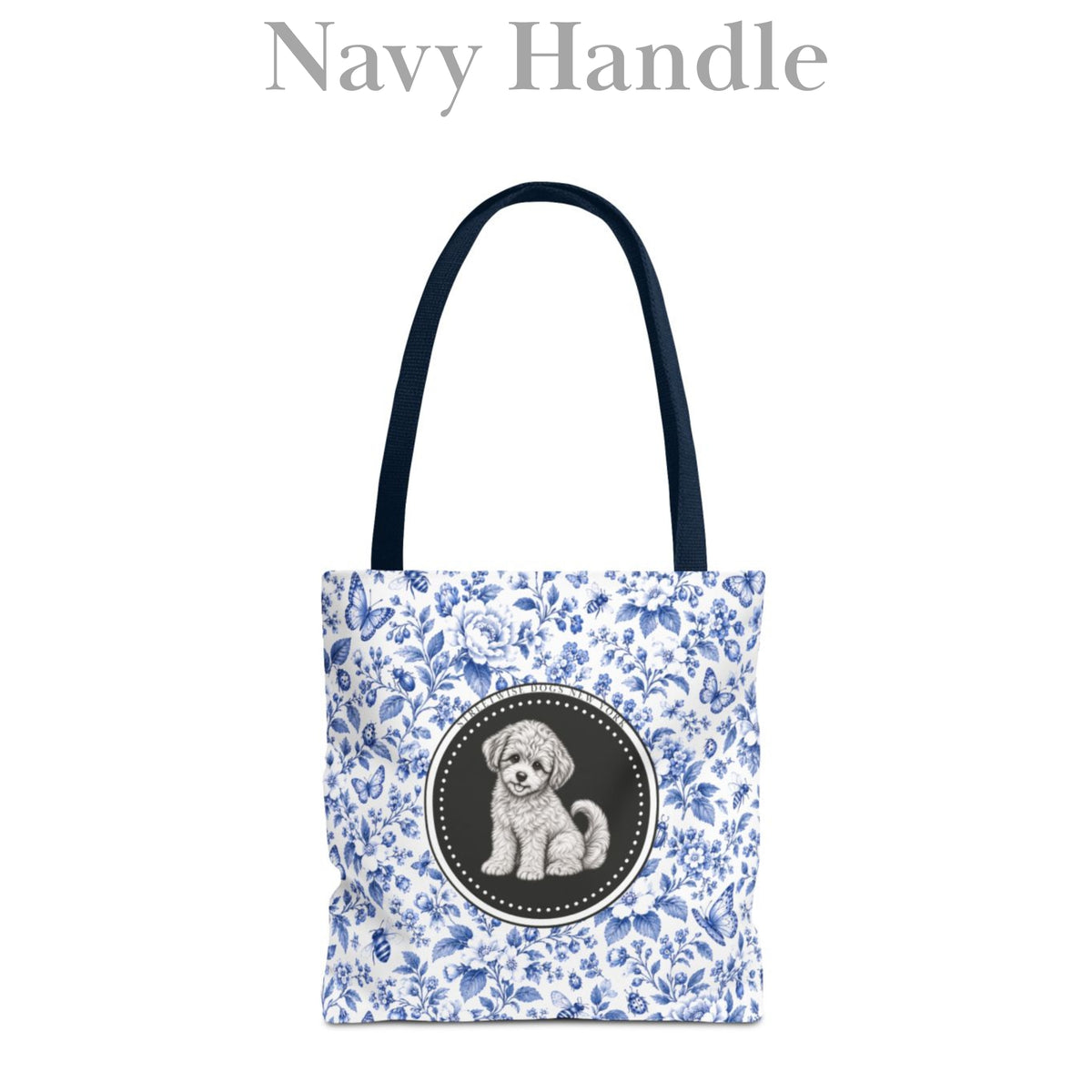 Cavapoo, Blue Flora & Fauna Durable Tote Bag