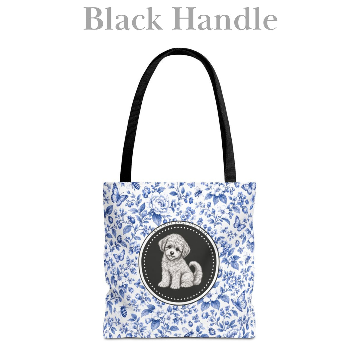 Cavapoo, Blue Flora & Fauna Durable Tote Bag