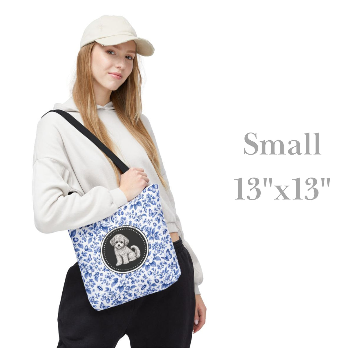 Cavapoo, Blue Flora & Fauna Durable Tote Bag