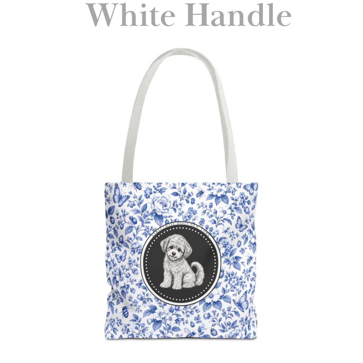 Cavapoo, Blue Flora & Fauna Durable Tote Bag