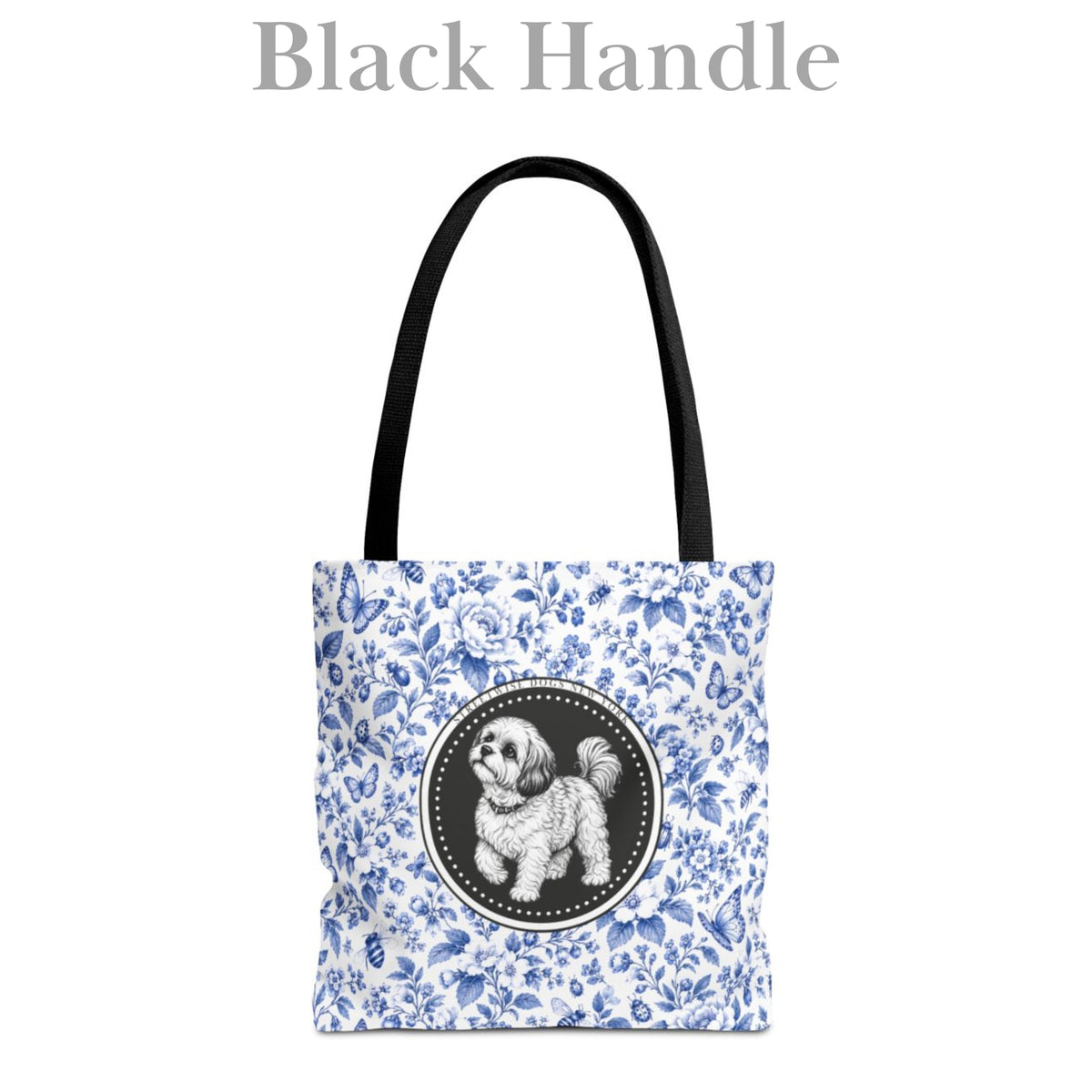 Shih Tzu, Blue Stripe Durable Tote Bag