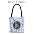 Dalmatian, Blue Floral Tote Bag