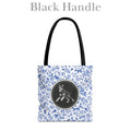 Doberman, Blue Floral Tote Bag