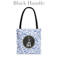 German Shepherd, Blue Floral Tote Bag