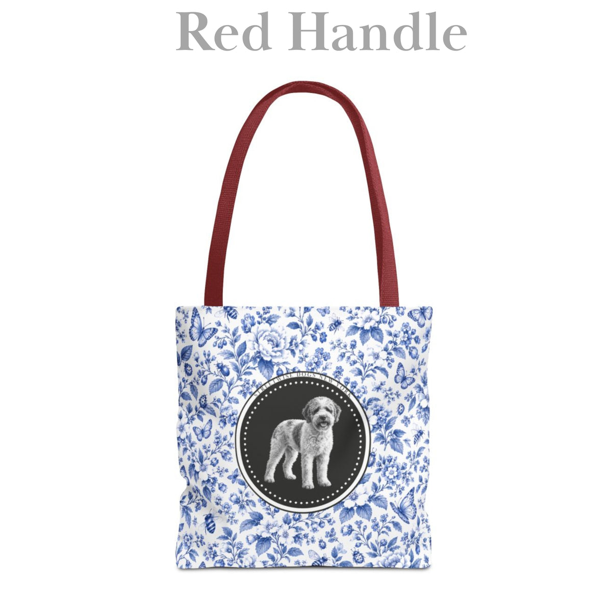 Lagotto Romagnolo, Durable Blue and White Tote Bag