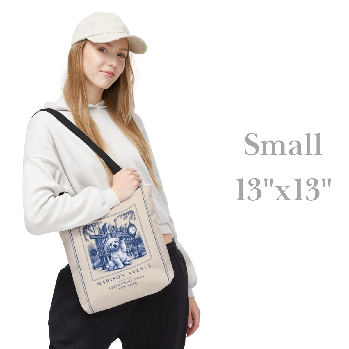Madison Avenue New York Golden Retriever: Durable Tote Bag