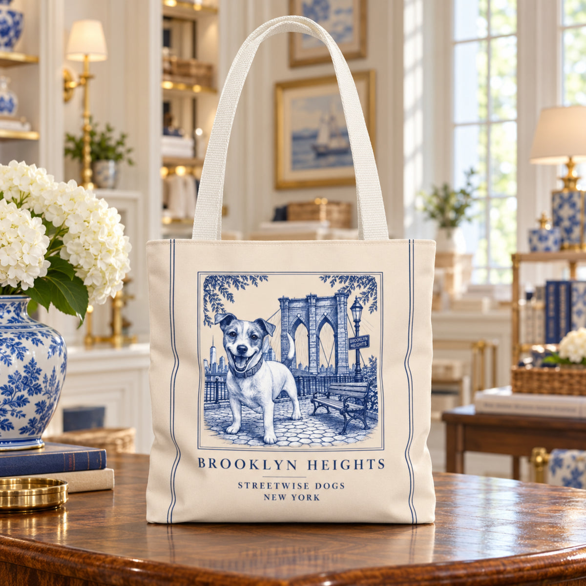 Brooklyn Heights Jack Russell: Durable Tote Bag
