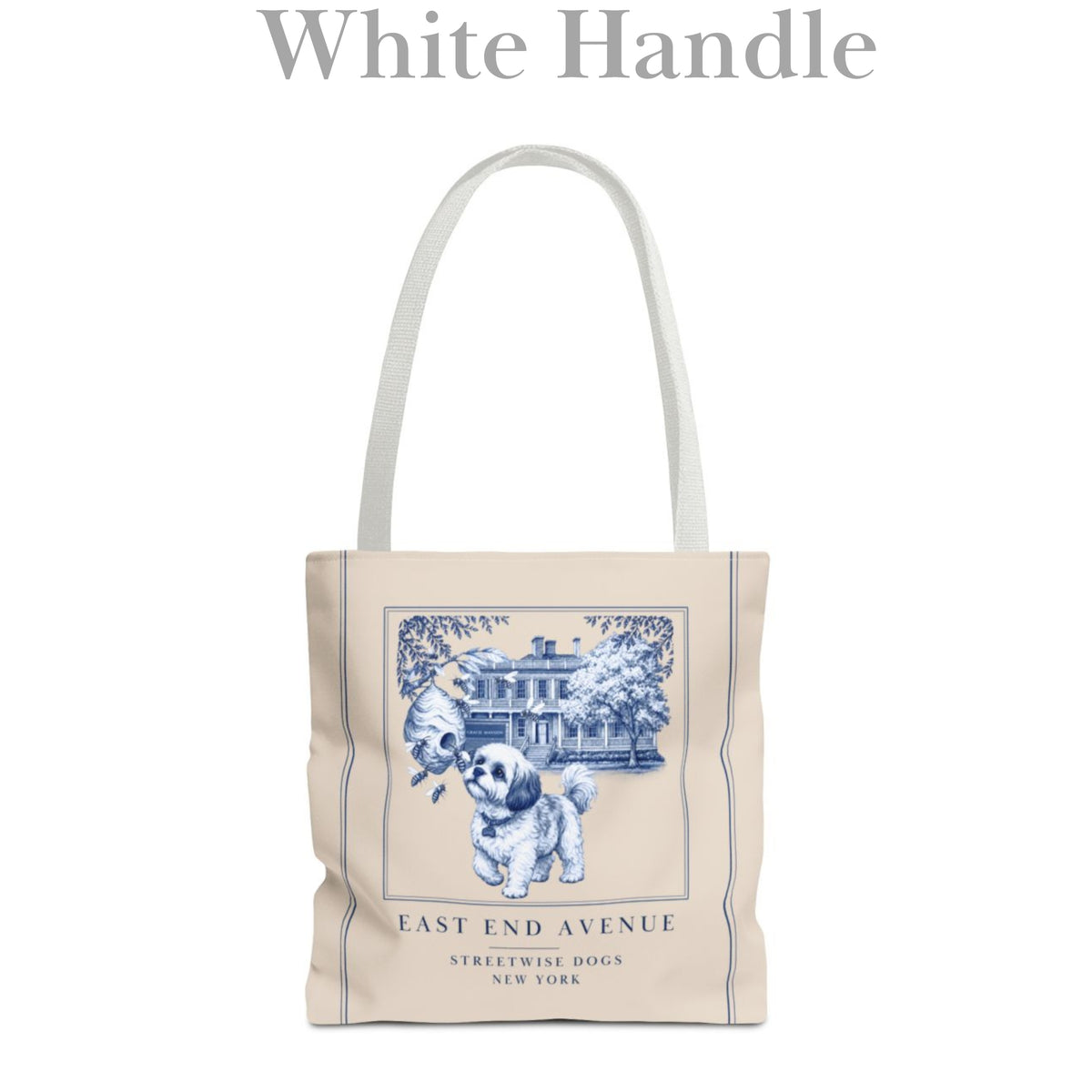 Shih Tzu East End Avenue New York: Durable Tote Bag