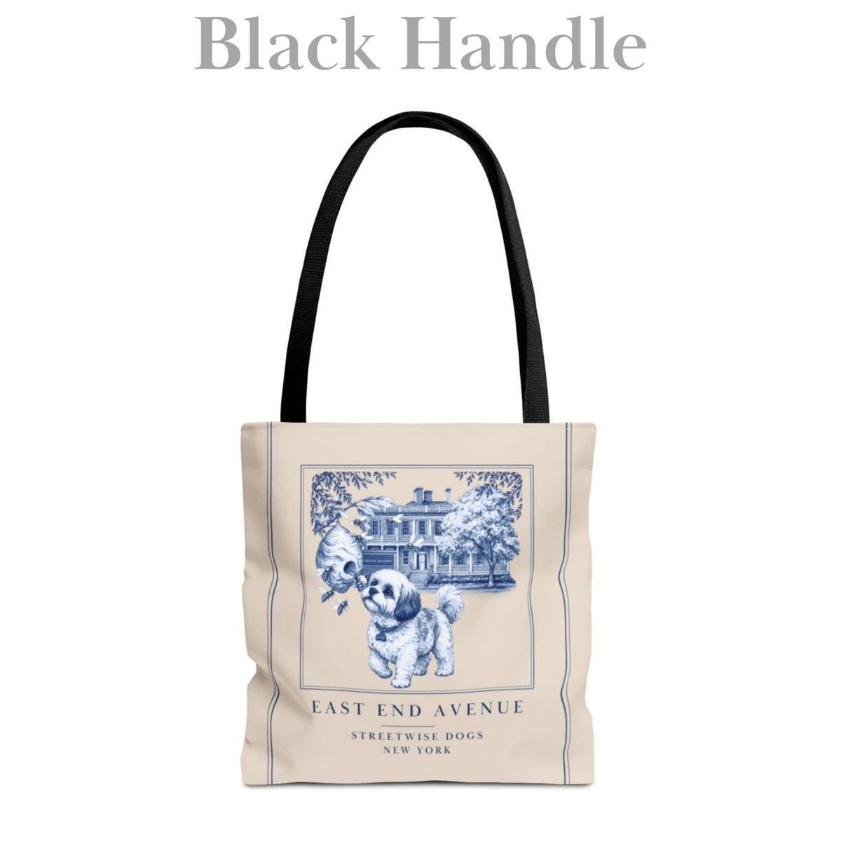 Shih Tzu East End Avenue New York: Durable Tote Bag