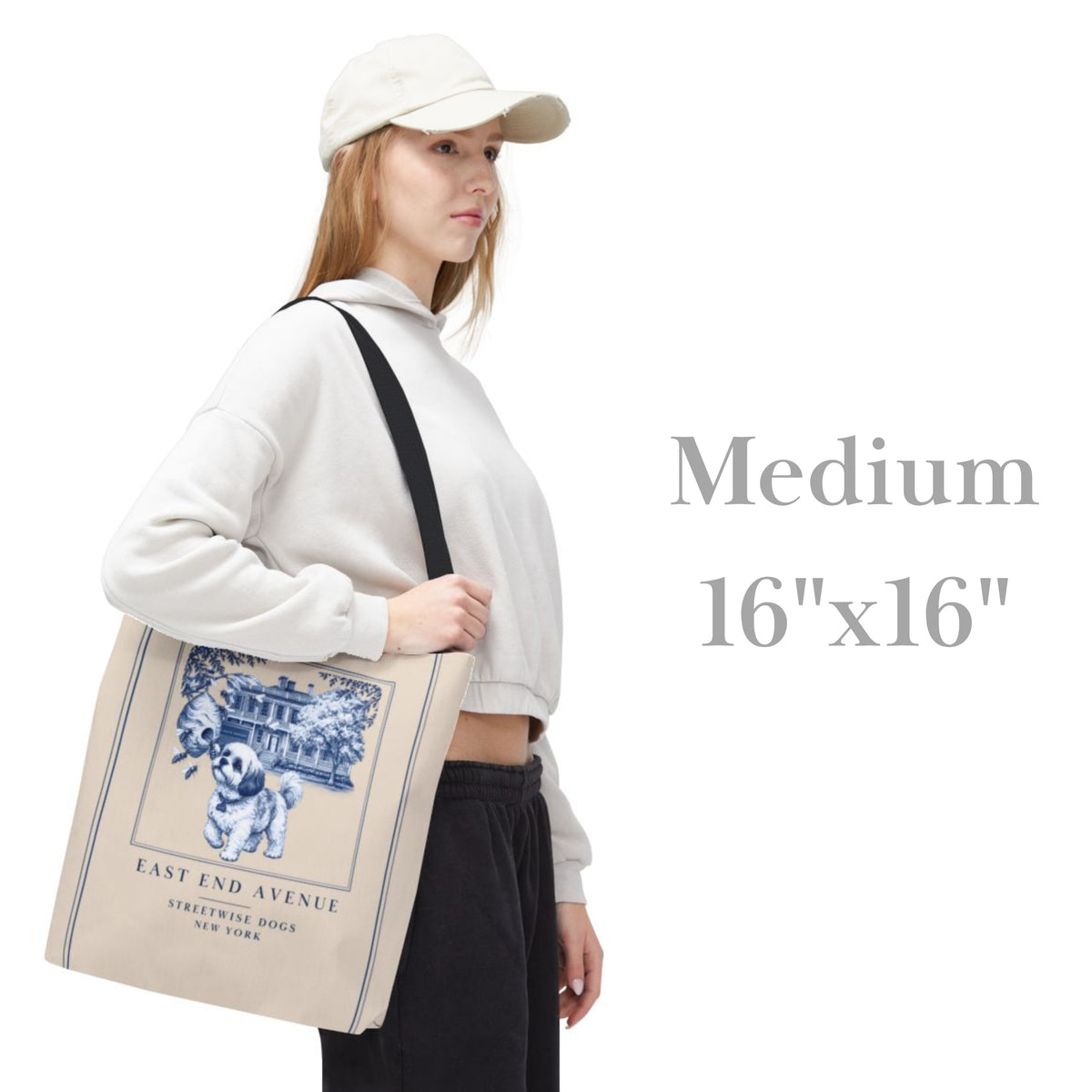 Shih Tzu East End Avenue New York: Durable Tote Bag