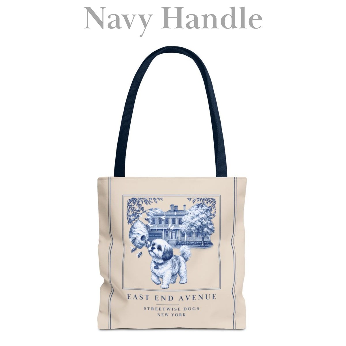 Shih Tzu East End Avenue New York: Durable Tote Bag
