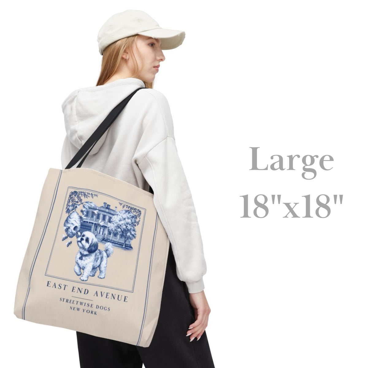Shih Tzu East End Avenue New York: Durable Tote Bag