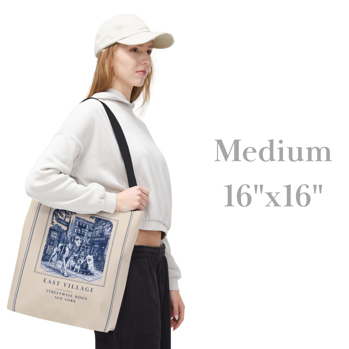 East Village New York Great Dane: Durable Tote Bag