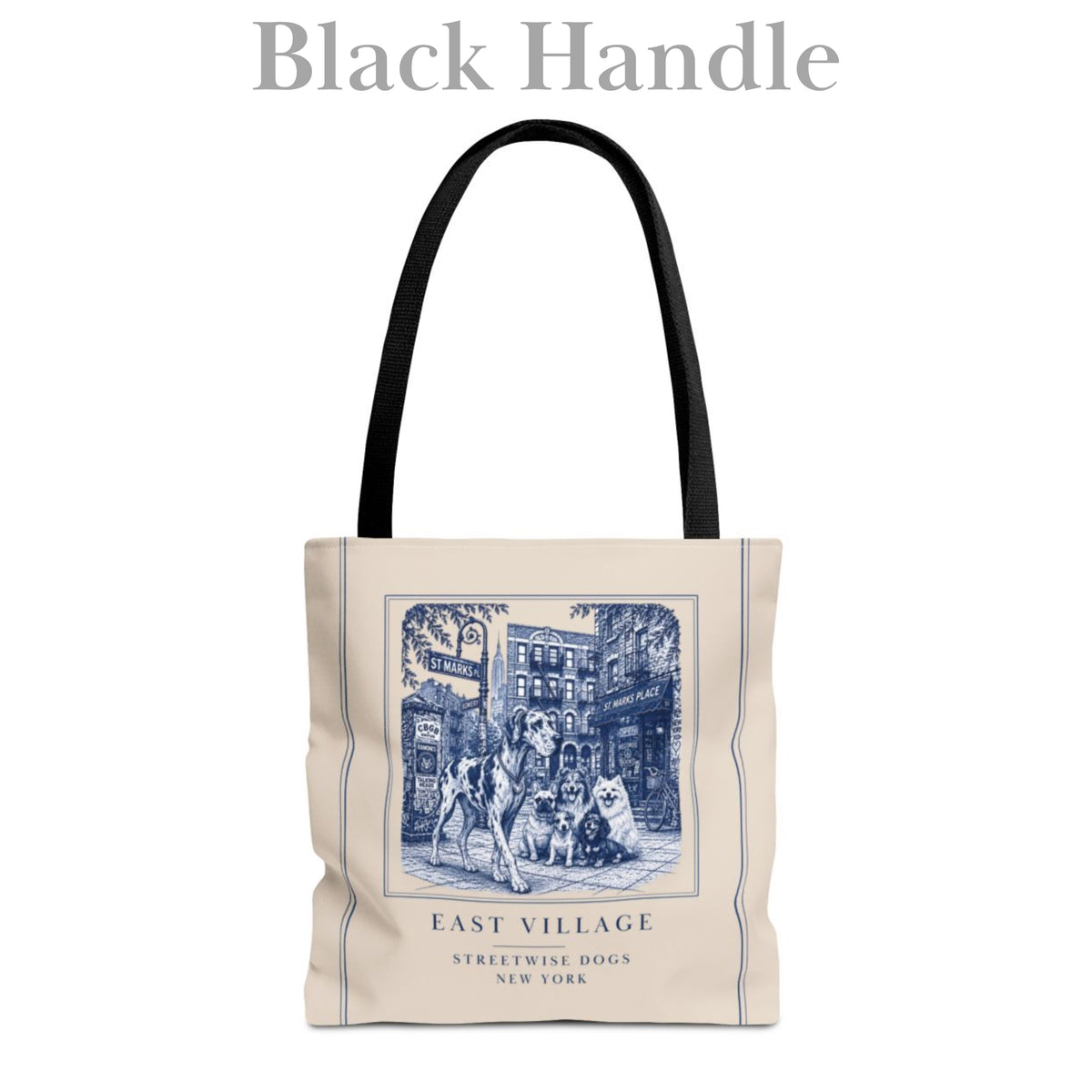 East Village New York Great Dane: Durable Tote Bag