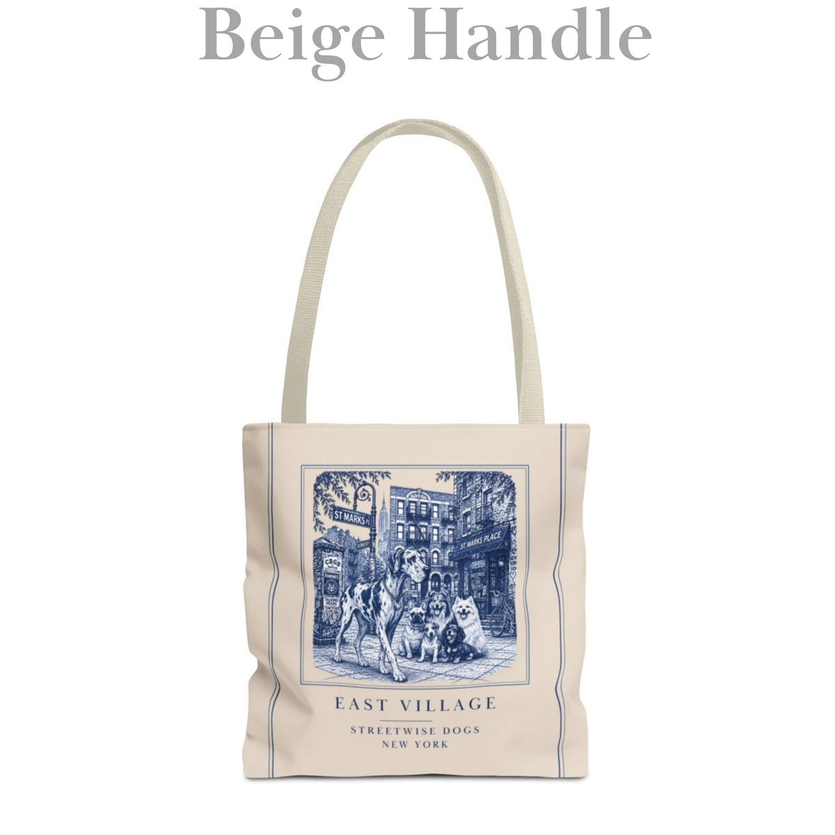 East Village New York Great Dane: Durable Tote Bag
