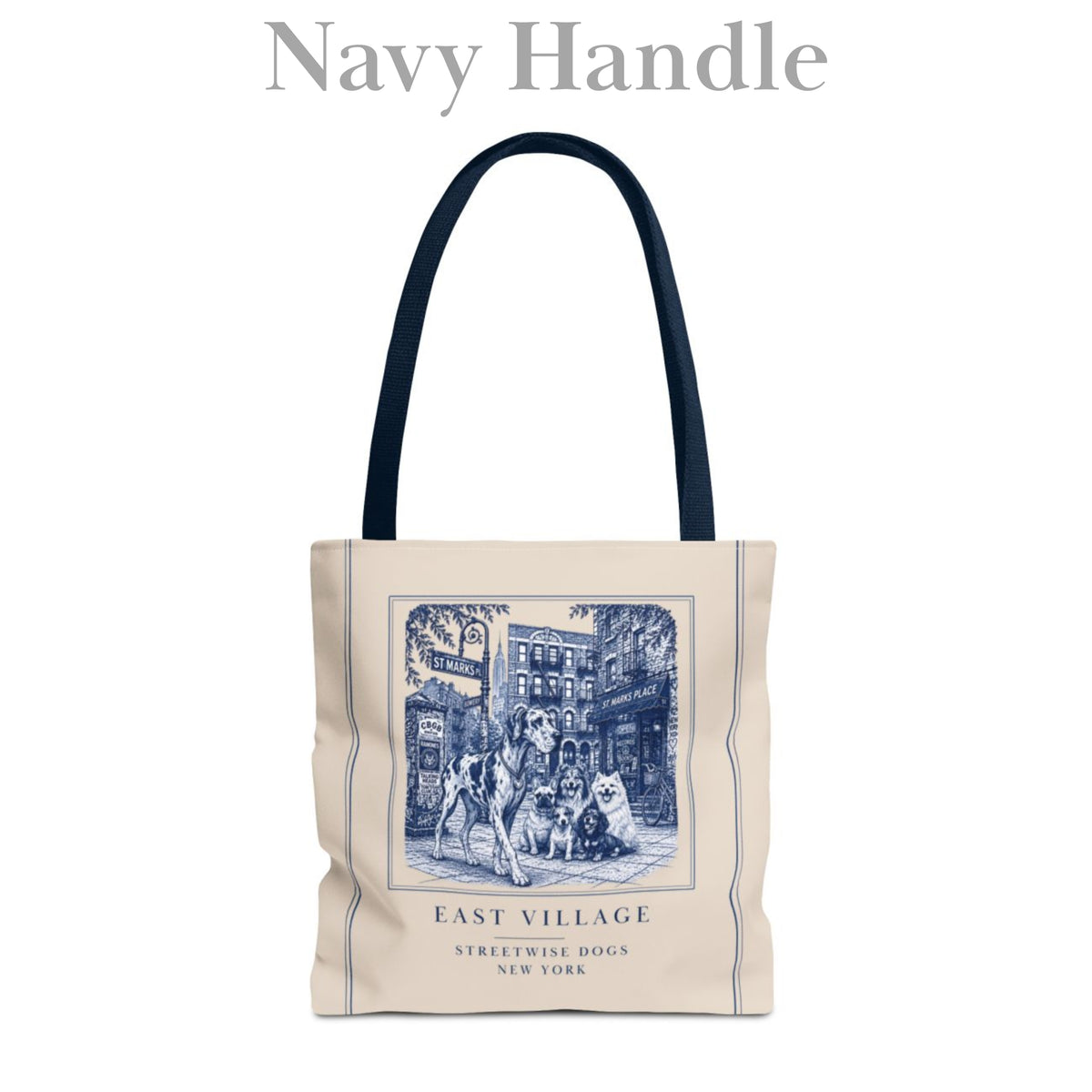 East Village New York Great Dane: Durable Tote Bag