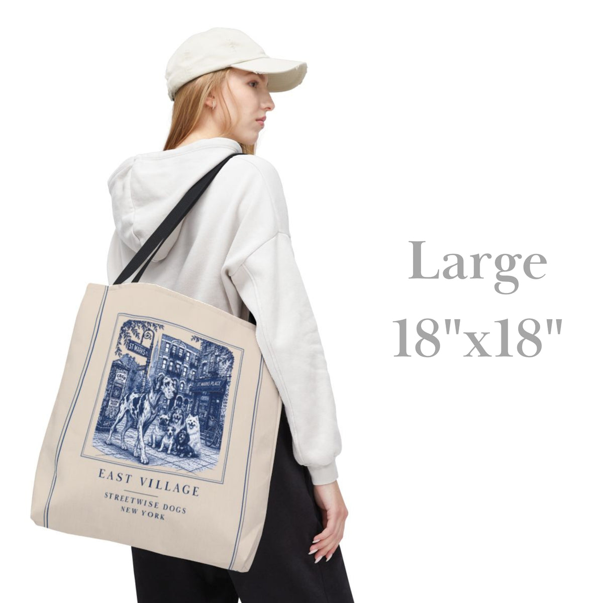 East Village New York Great Dane: Durable Tote Bag