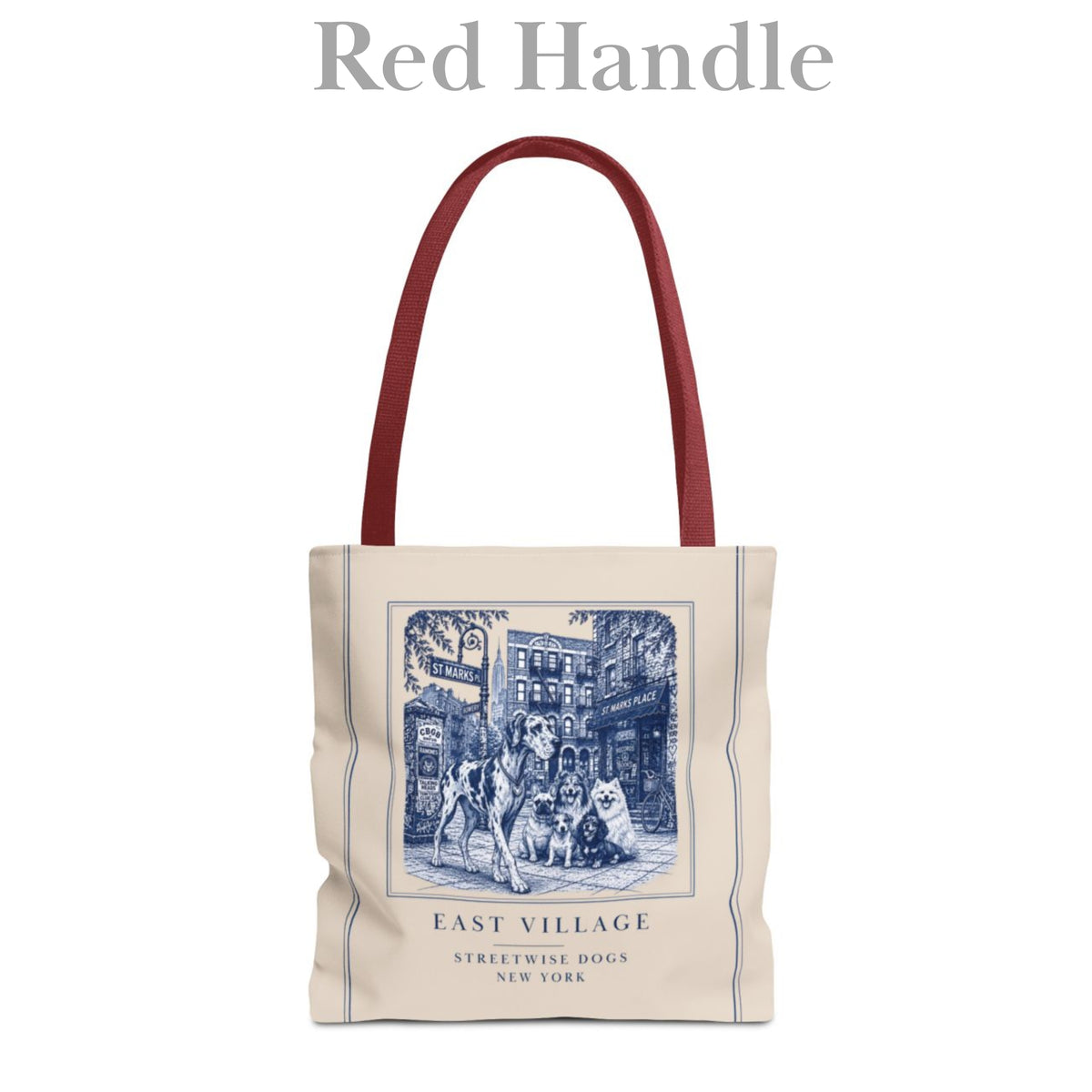 East Village New York Great Dane: Durable Tote Bag
