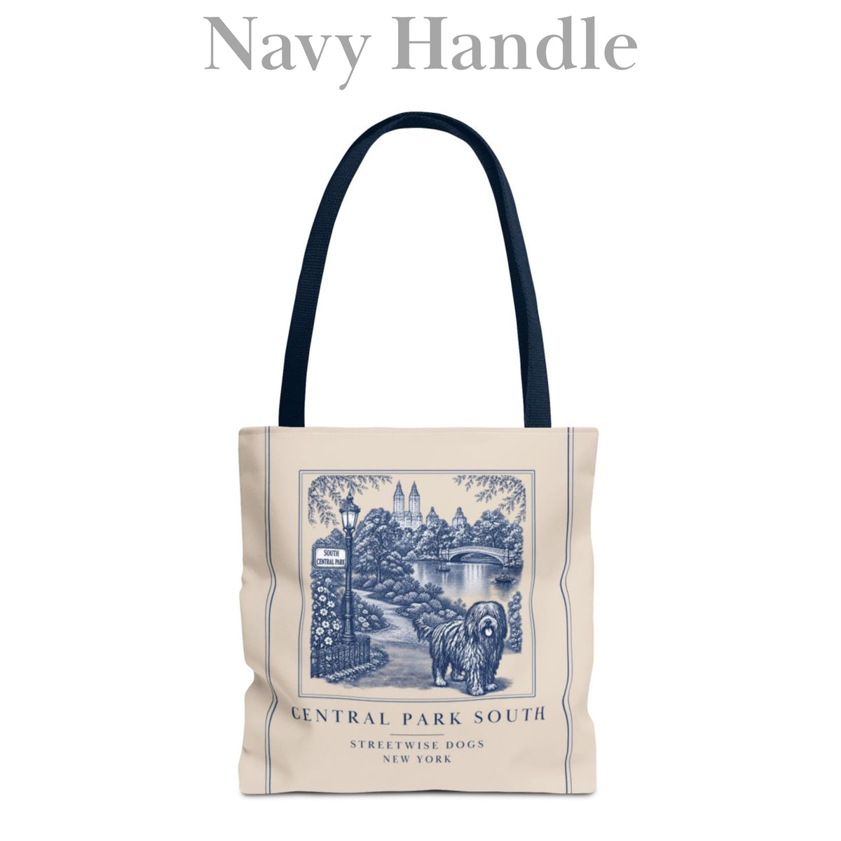 Central Park South New York Bergamasco: Durable Tote Bag
