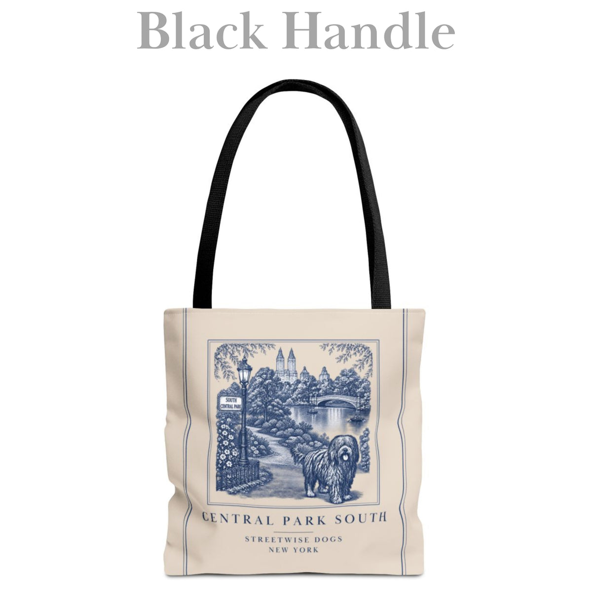 Central Park South New York Bergamasco: Durable Tote Bag