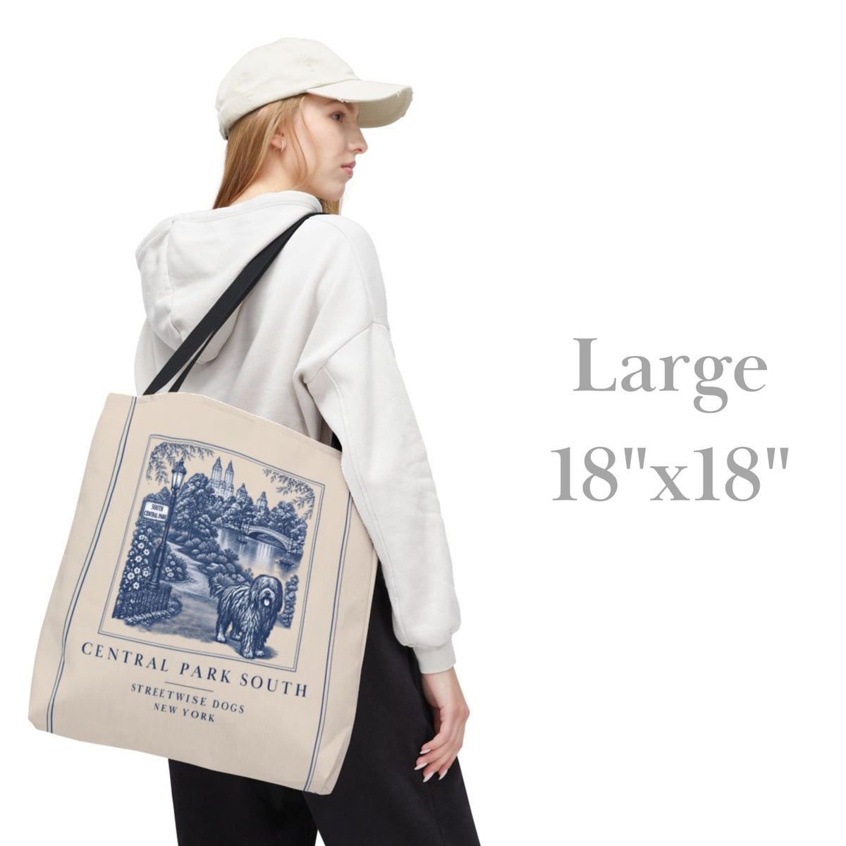 Central Park South New York Bergamasco: Durable Tote Bag