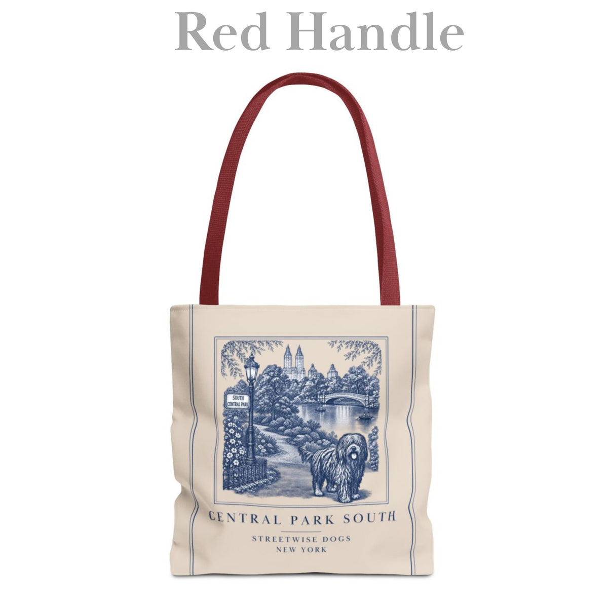 Central Park South New York Bergamasco: Durable Tote Bag