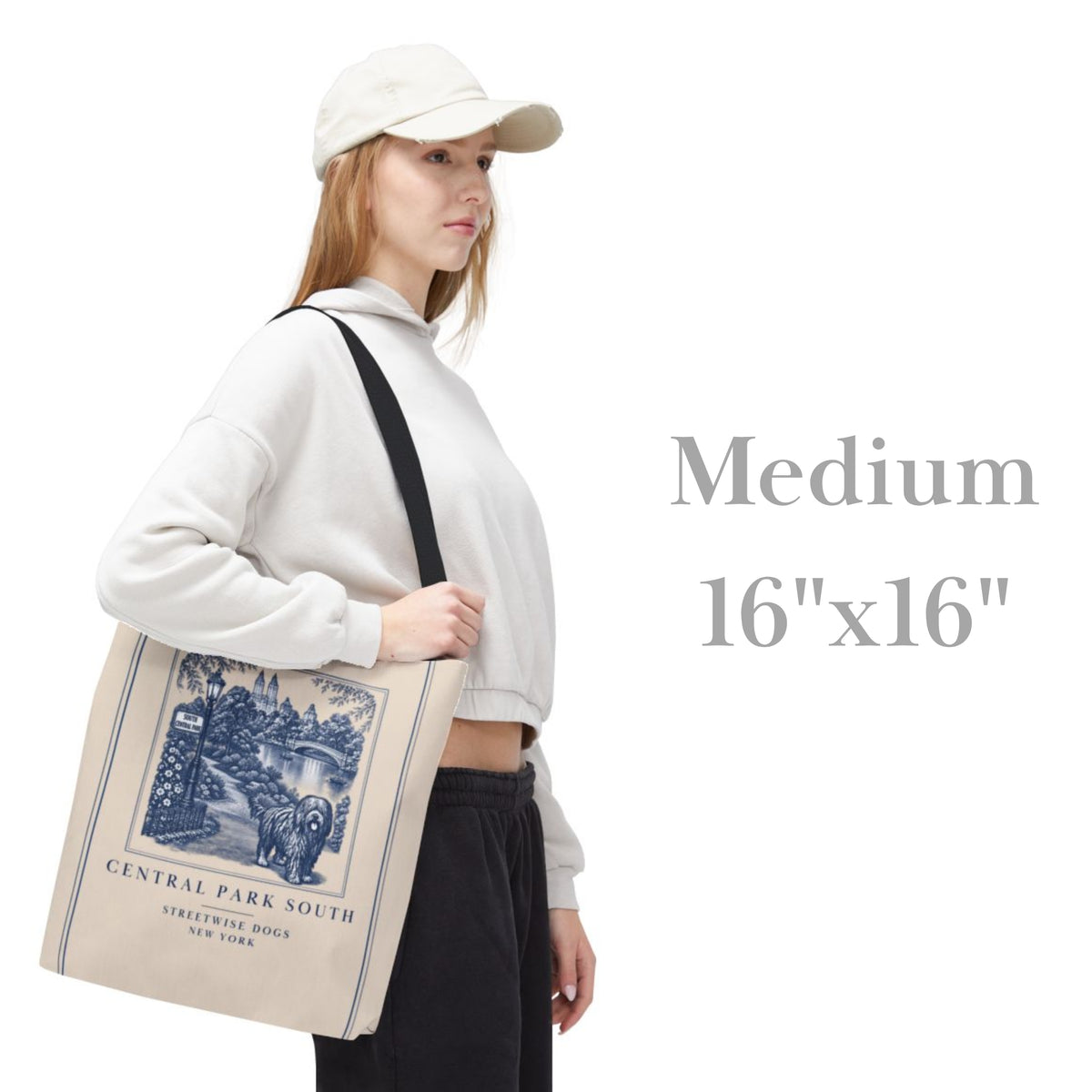 Central Park South New York Bergamasco: Durable Tote Bag