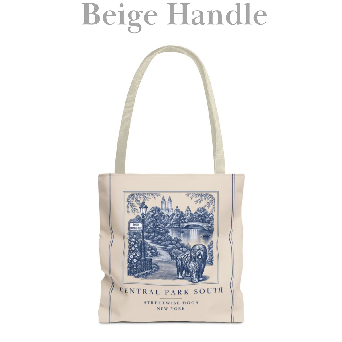 Central Park South New York Bergamasco: Durable Tote Bag