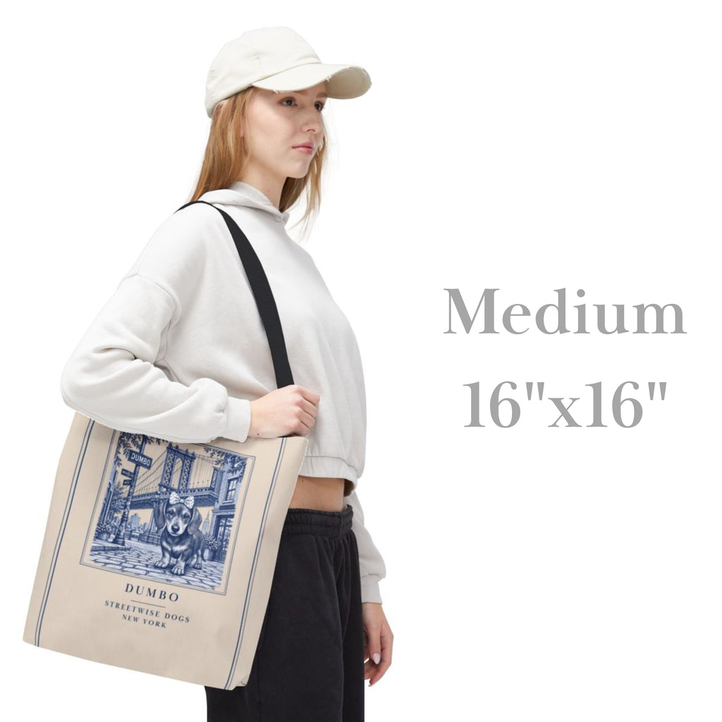 Dumbo New York Dachshund: Durable Tote Bag