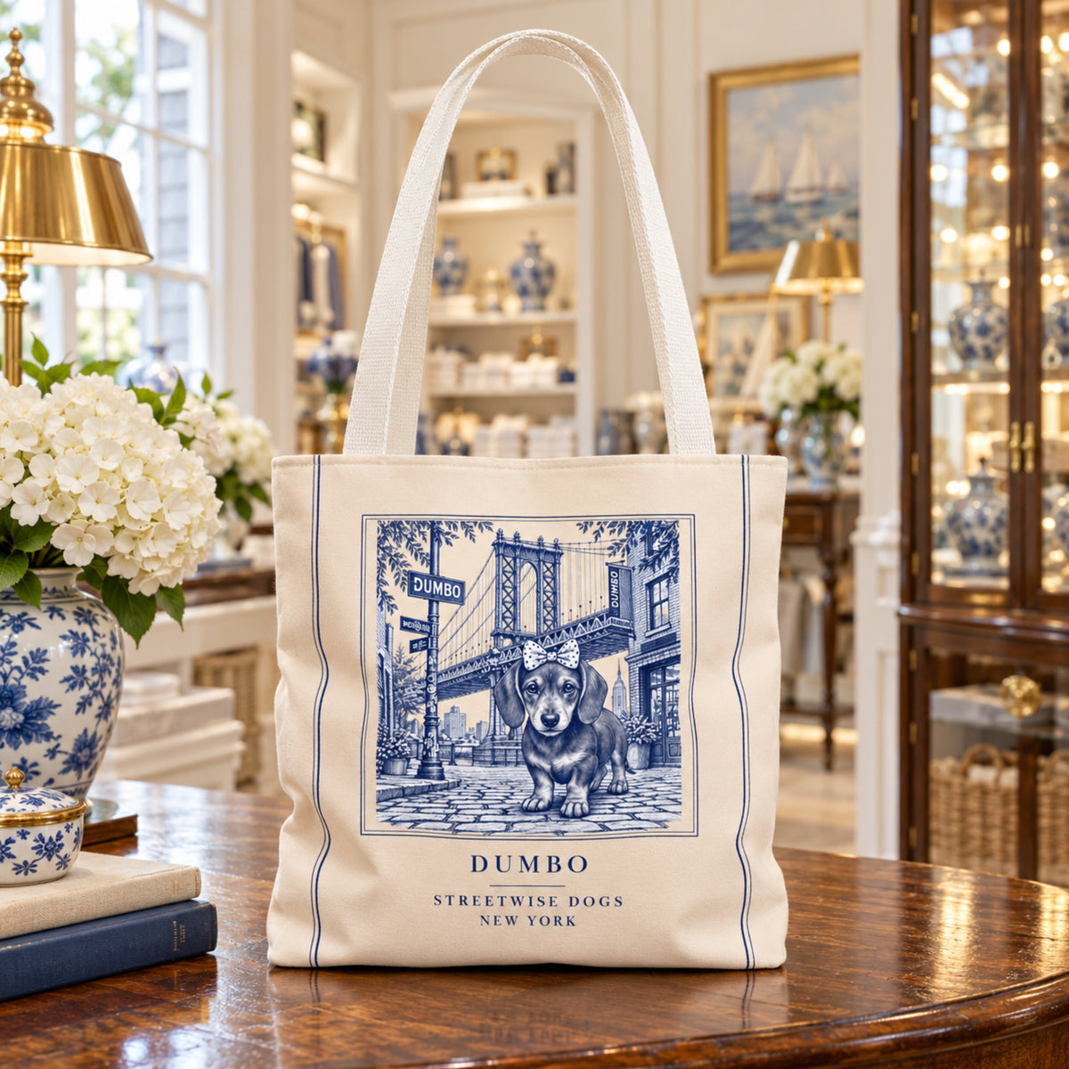 Dumbo New York Dachshund: Durable Tote Bag