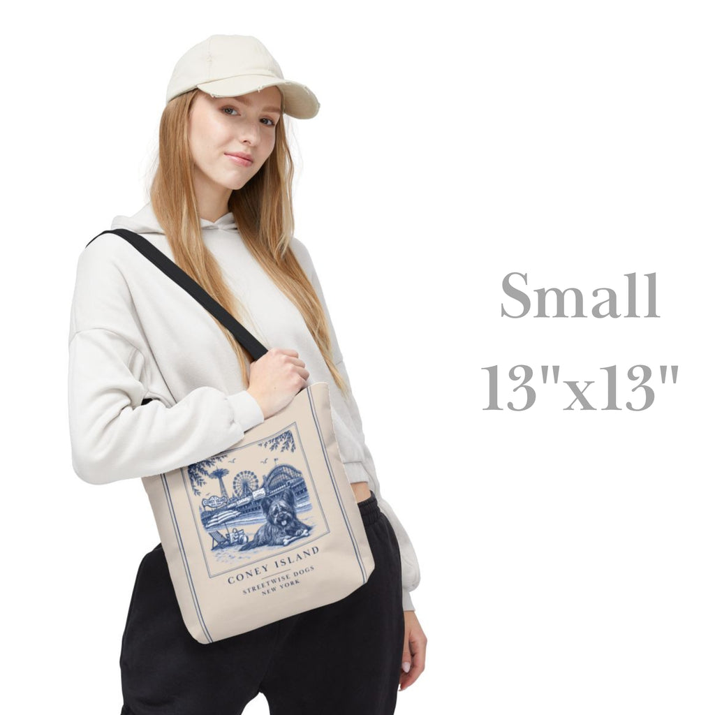 Coney Island New York Skye Terrier: Durable Tote Bag