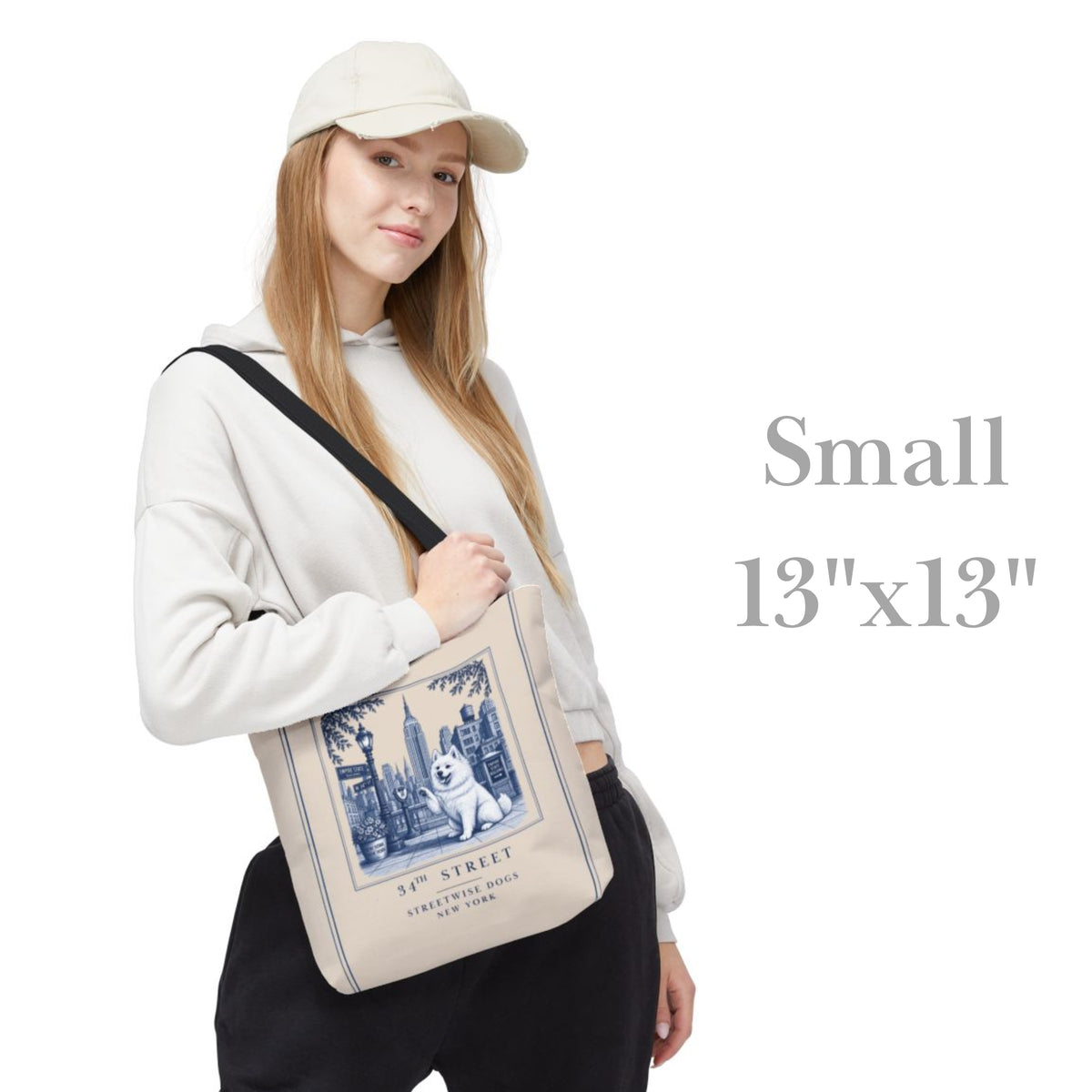 34th Street New York American Eskimo Dog: Durable Tote Bag
