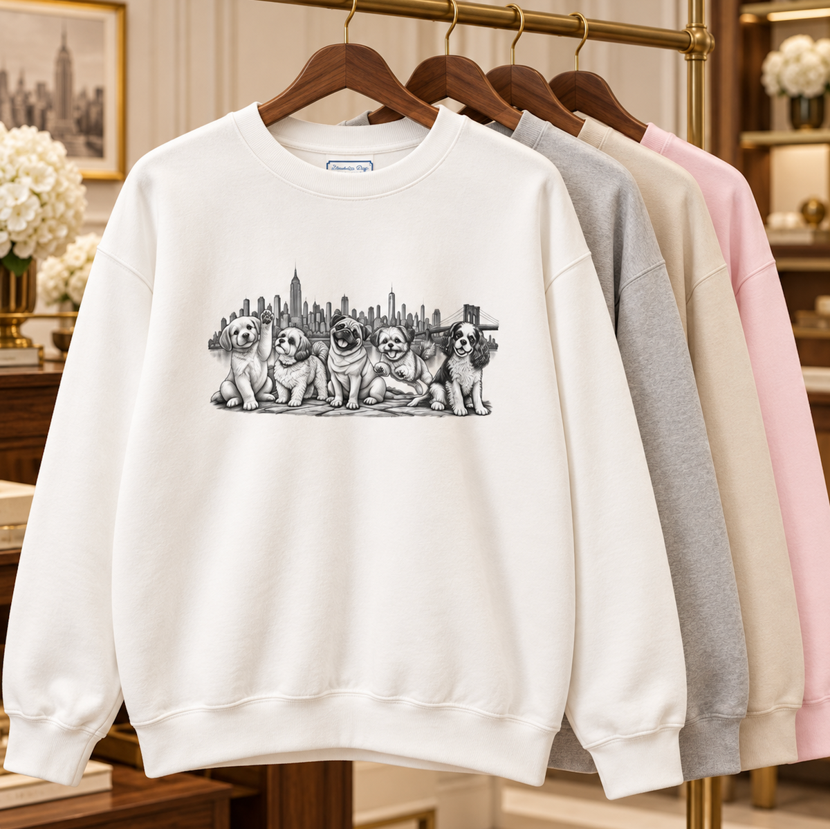 Little Dogs in New York City: Unisex Extra Comfortable Sweatshirt