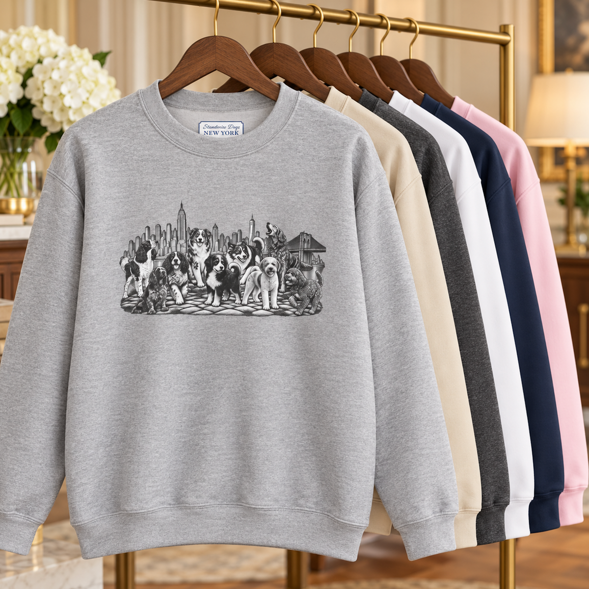 Dogs in New York: Unisex Extra Comfortable Sweatshirt